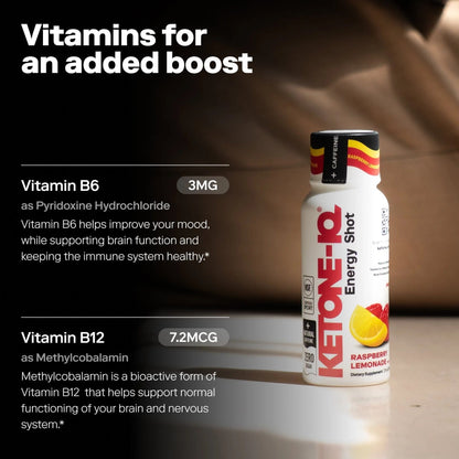Ketone-IQ Caffeine Ketone Shots for Focus, Peach