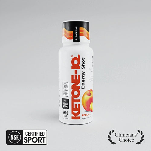 Ketone-IQ Caffeine Ketone Shots for Focus, Peach