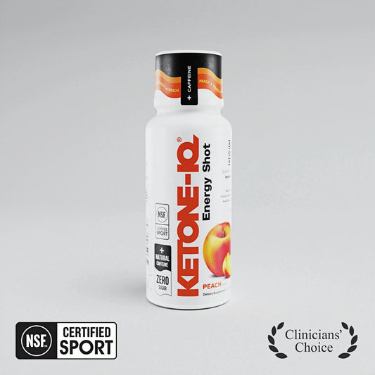 Ketone-IQ Caffeine Ketone Shots for Focus, Peach